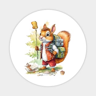 Watercolor Adventure Squirrel #1 Magnet